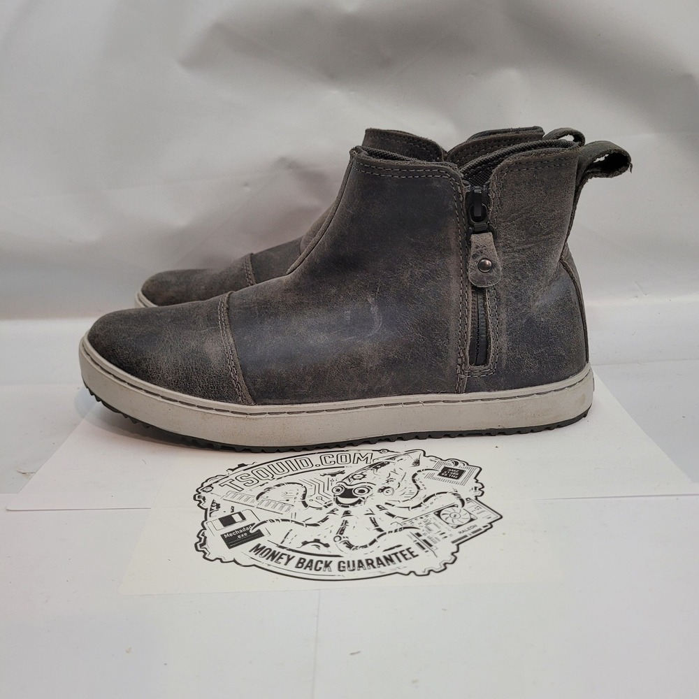 L.L.Bean Vista Ankle Boots Womens 7 Gray Leather Side Zip Sneaker Boot 515571